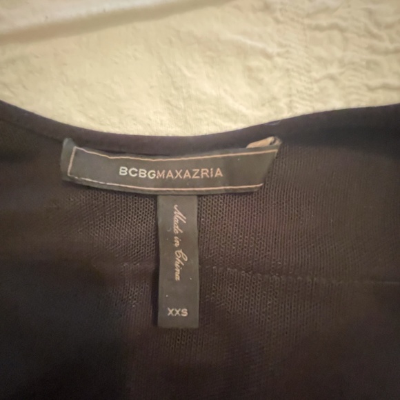 BCBGMAXAZRIA Black Sleeveless Ruched Mini Body Con Dress Size XXS - Picture 4 of 7